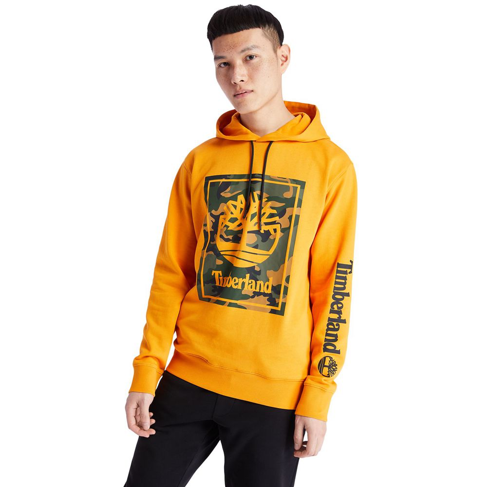 Sudadera Timberland Hombre Camo Tree-Logo Hoodie Naranjas - Chile YKT-427953